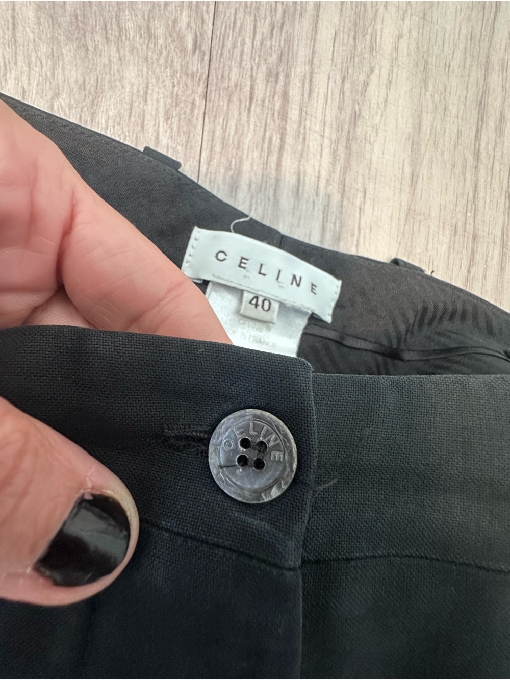 Celine Paris Black Cigarette Trouser Pants Sz 40 - Picture 5 of 10